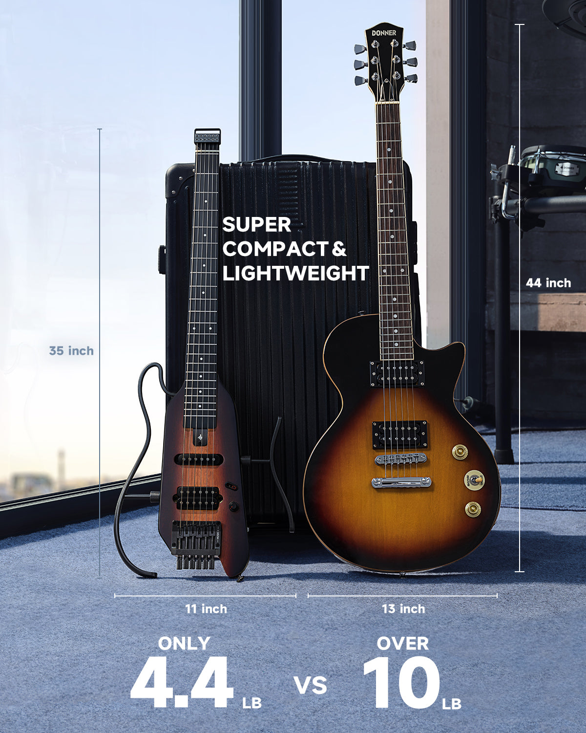 【OPEN BOX】Donner HUSH X Electric Travel Guitar