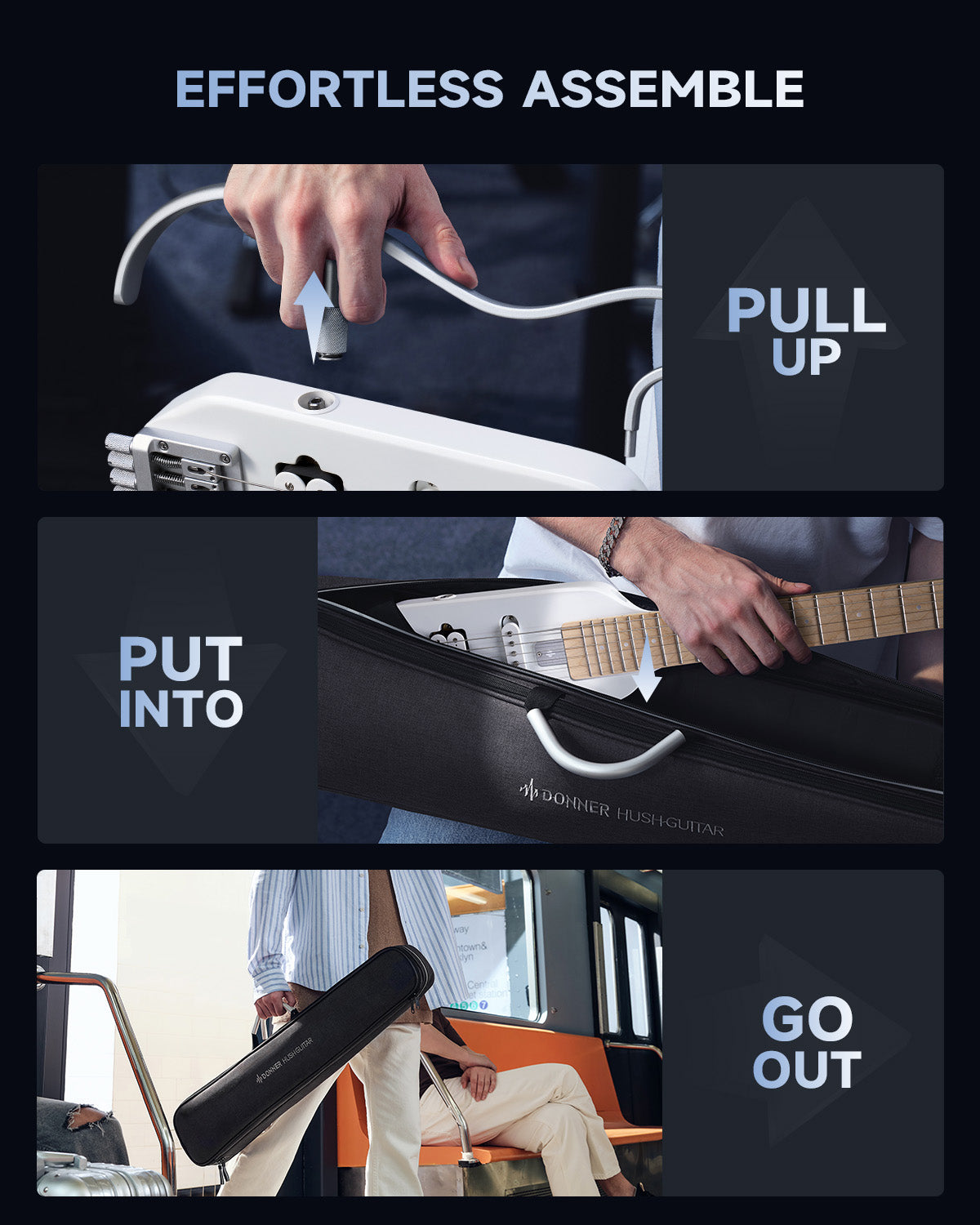 Donner HUSH™ X Electric Guitar-White##