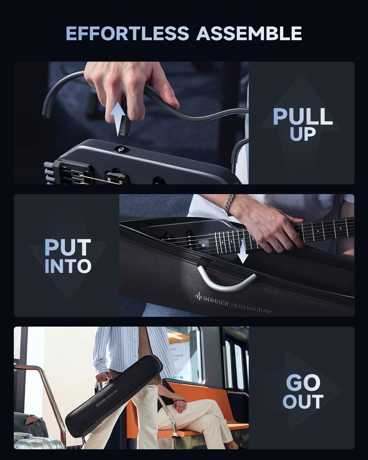 Donner HUSH™ X Electric Guitar-Black##