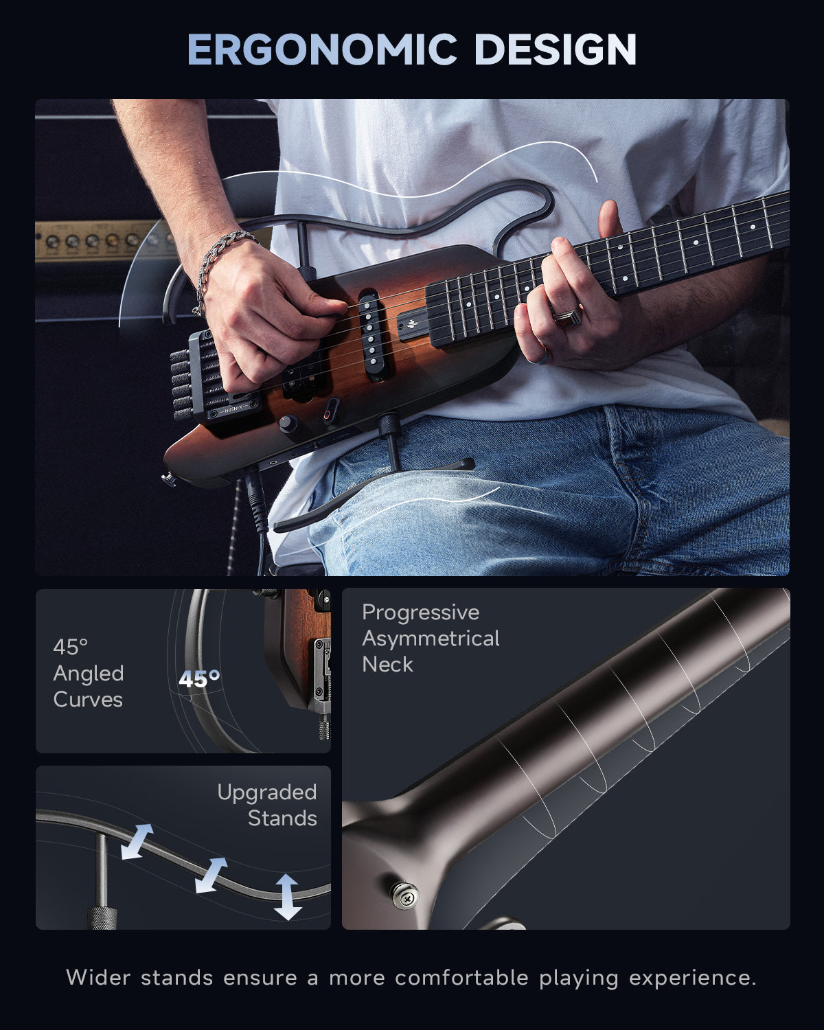 Donner HUSH™ X Electric Guitar-Sunburst##