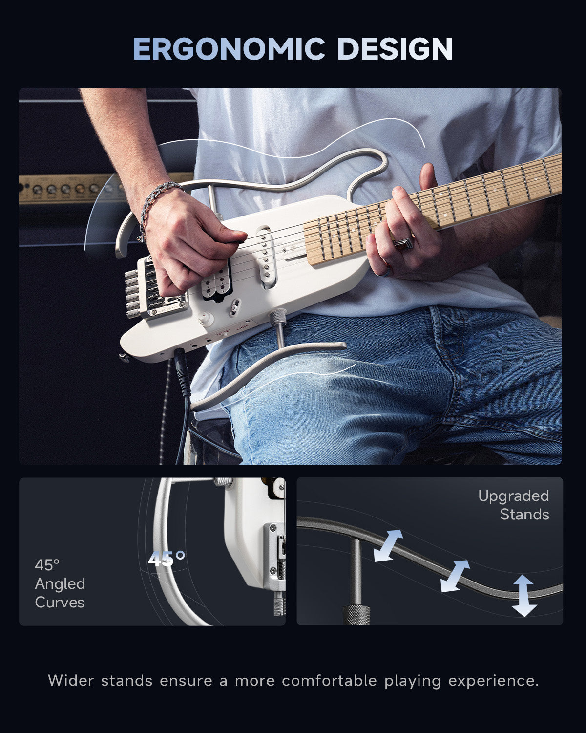 Donner HUSH™ X Electric Guitar-White##