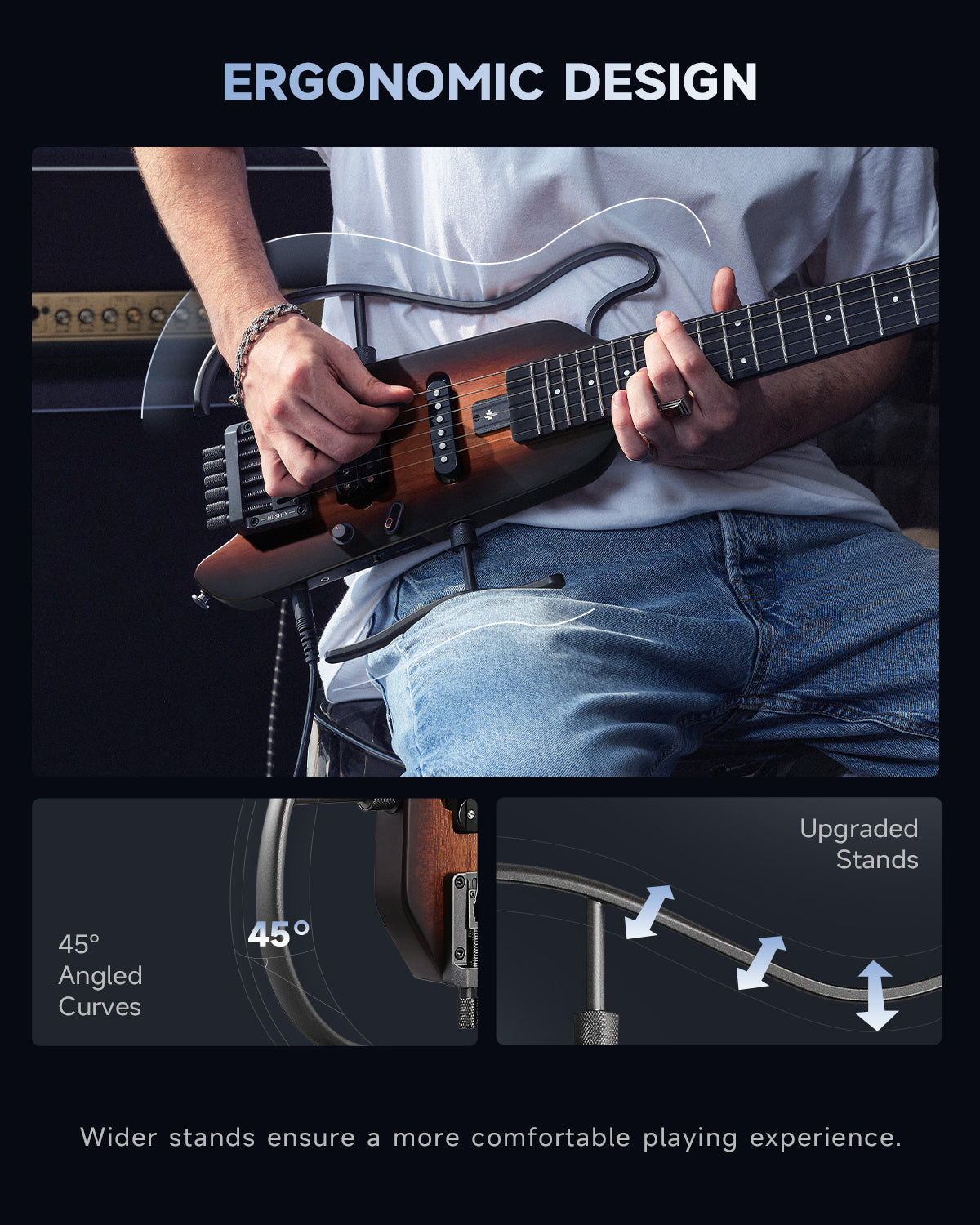 【OPEN BOX】Donner HUSH X Electric Travel Guitar