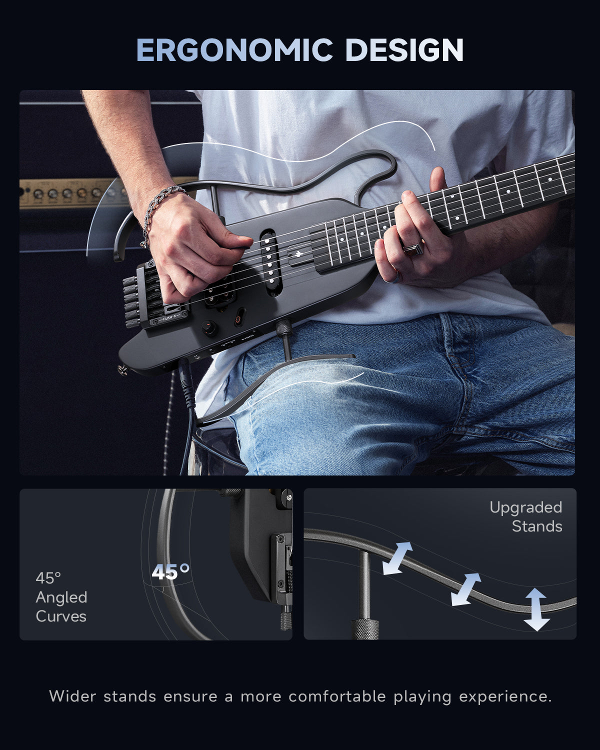 Donner HUSH™ X Electric Guitar-Black##