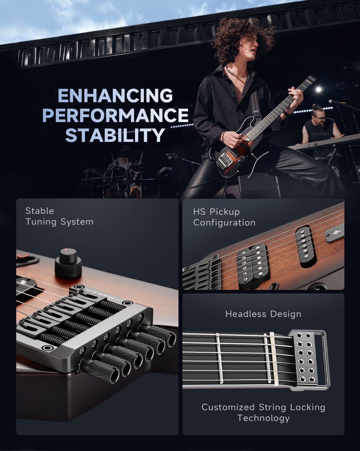 Donner HUSH™ X Electric Guitar-Sunburst##