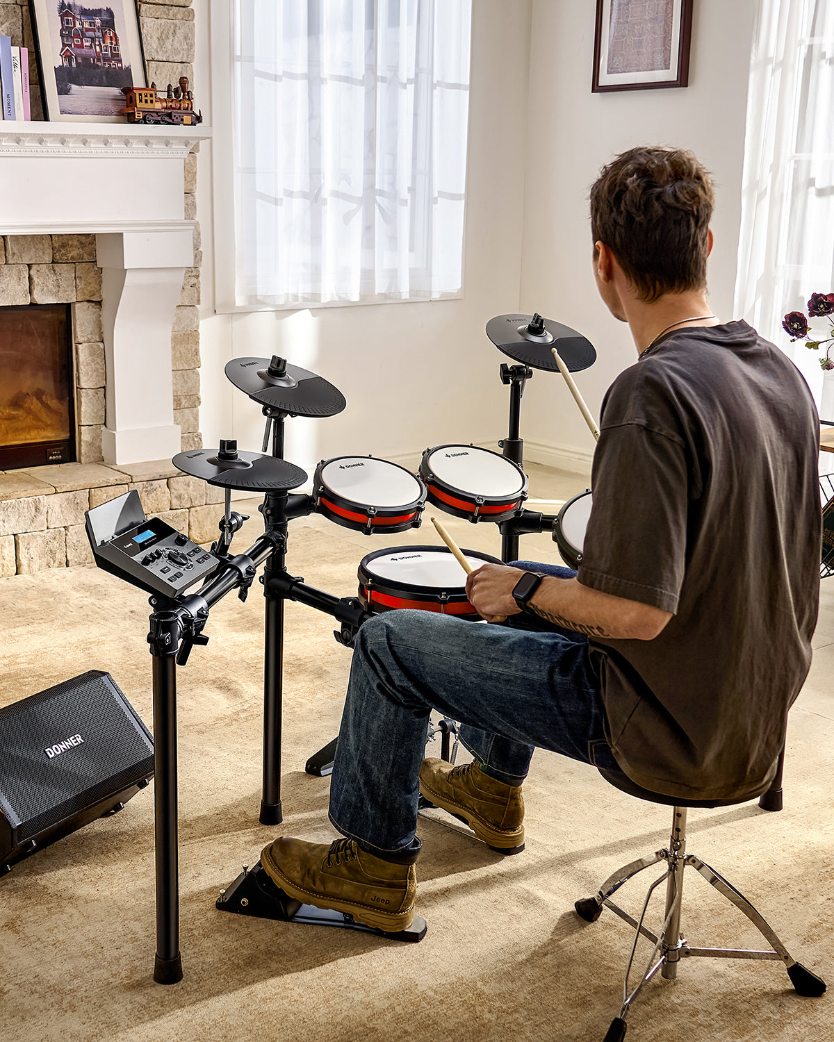 Donner DED-200X Electronic Kit-DED 200X Update##-DED 200X Update +Music Stand##
