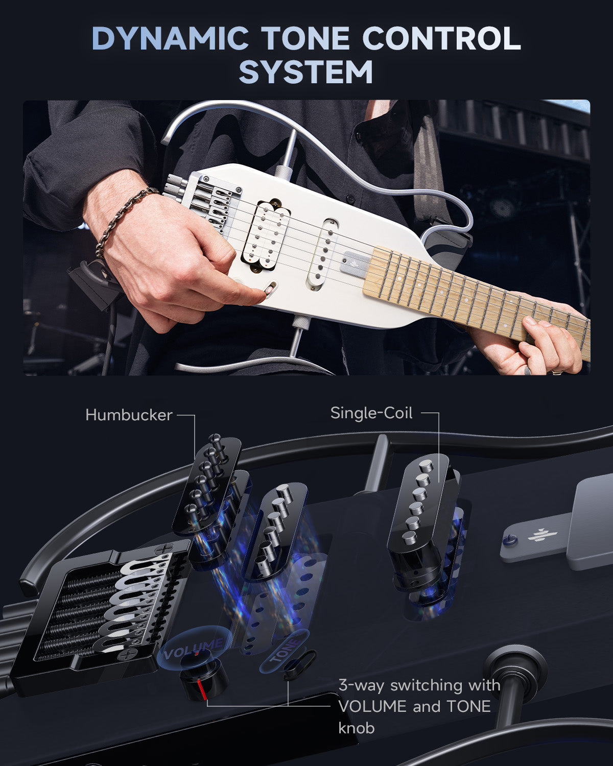 Donner HUSH™ X Electric Guitar-White##