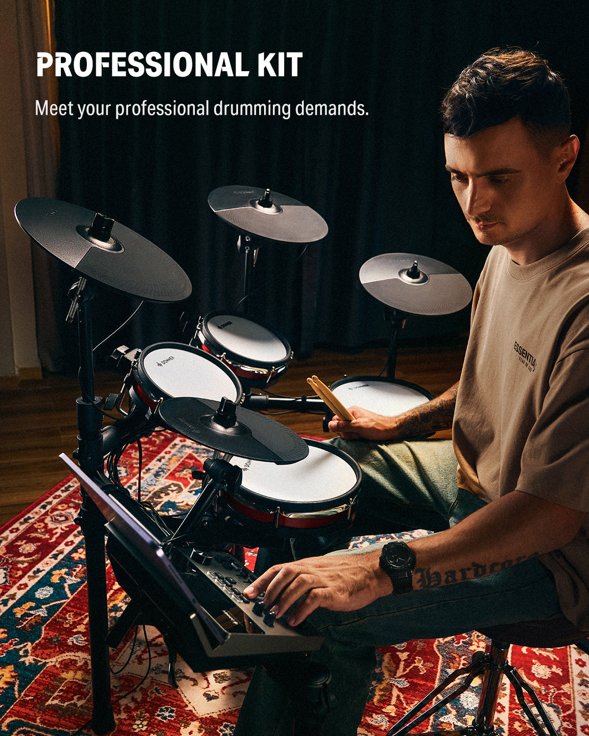Donner DED-300X 5 Drums 4 Cymbals Electronic Drum Set
