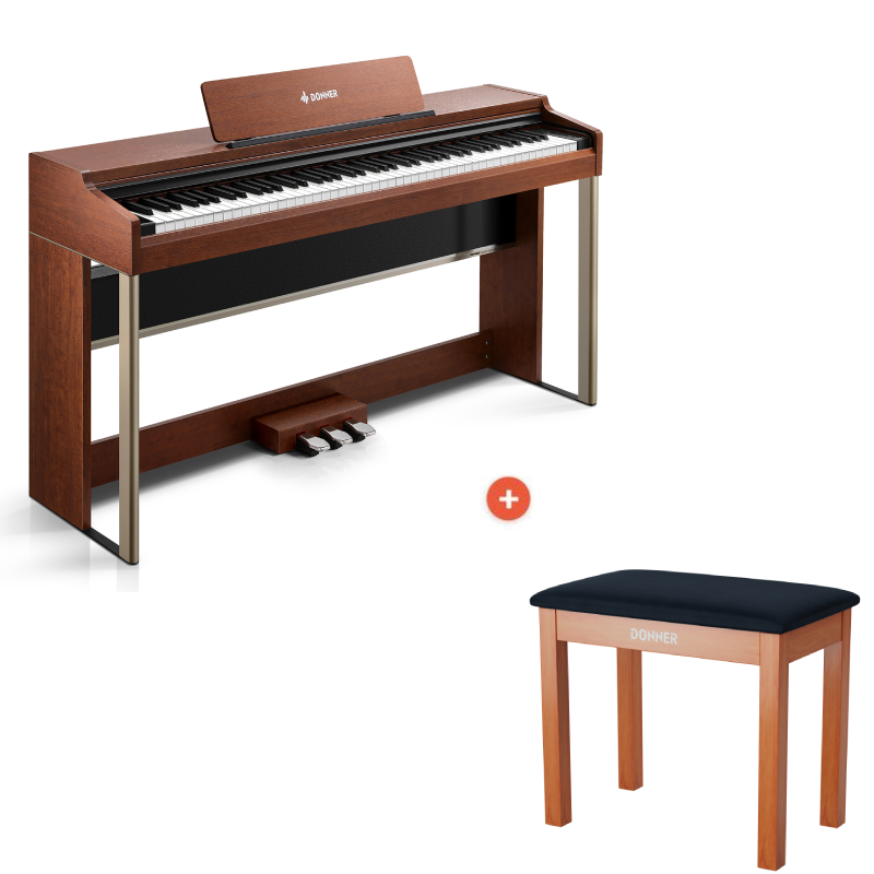 Donner DDP-200 PRO 88 Key Progressive Graded Hammer-Action Weighted Upright Digital Piano-Wood##
