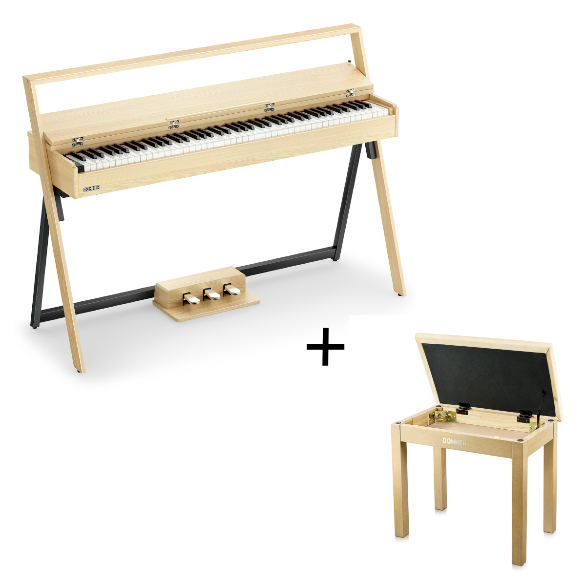 Donner OURA™ R300 Home Digital Piano-Light Wood##