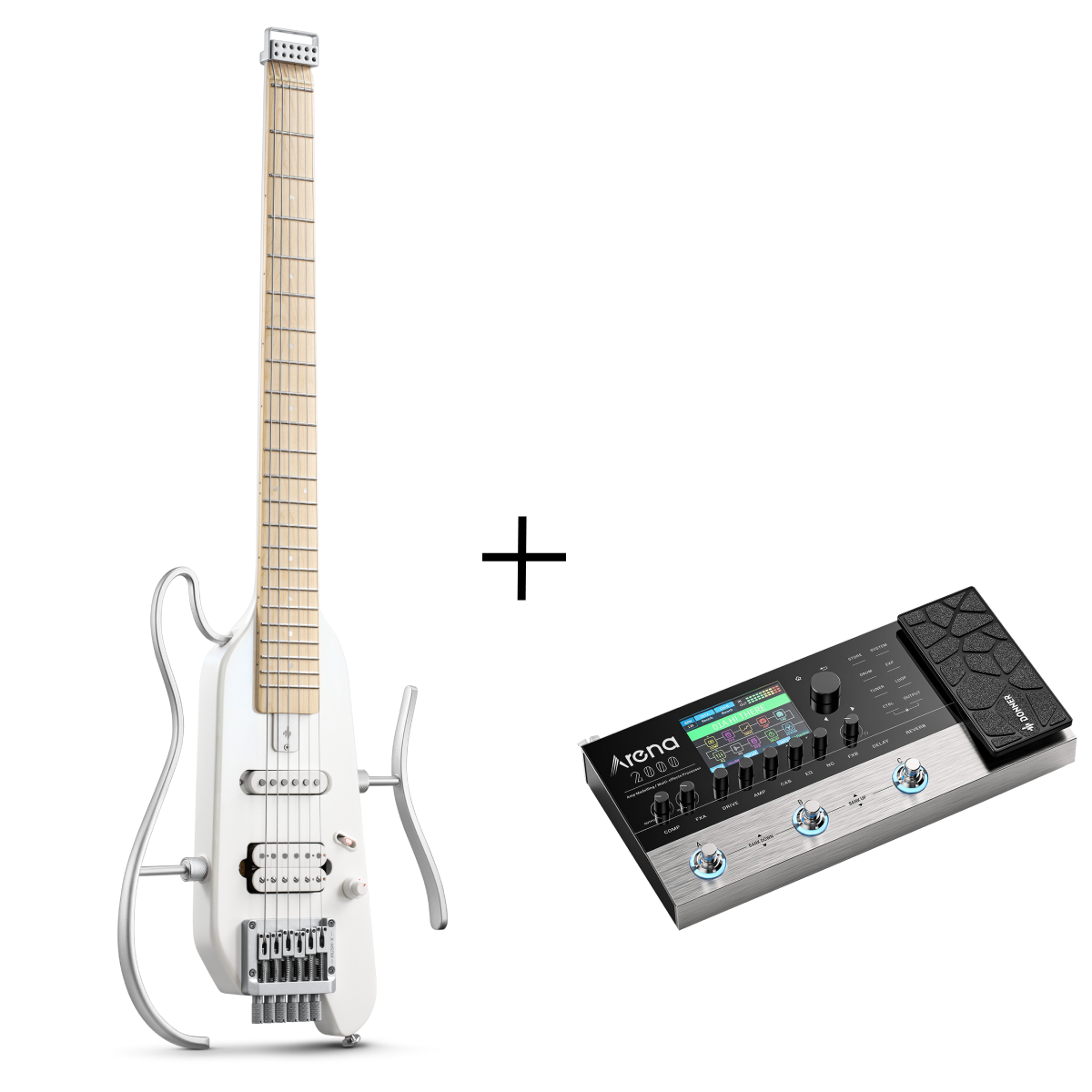 Donner HUSH™ X Electric Guitar-White##