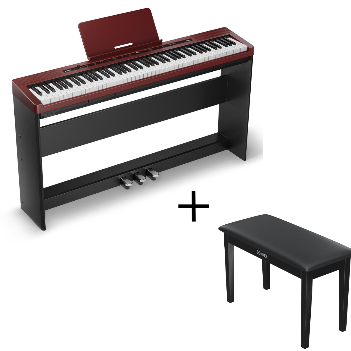 DEP-16 Portable Digital Piano-Piano with Stand RoseWood##