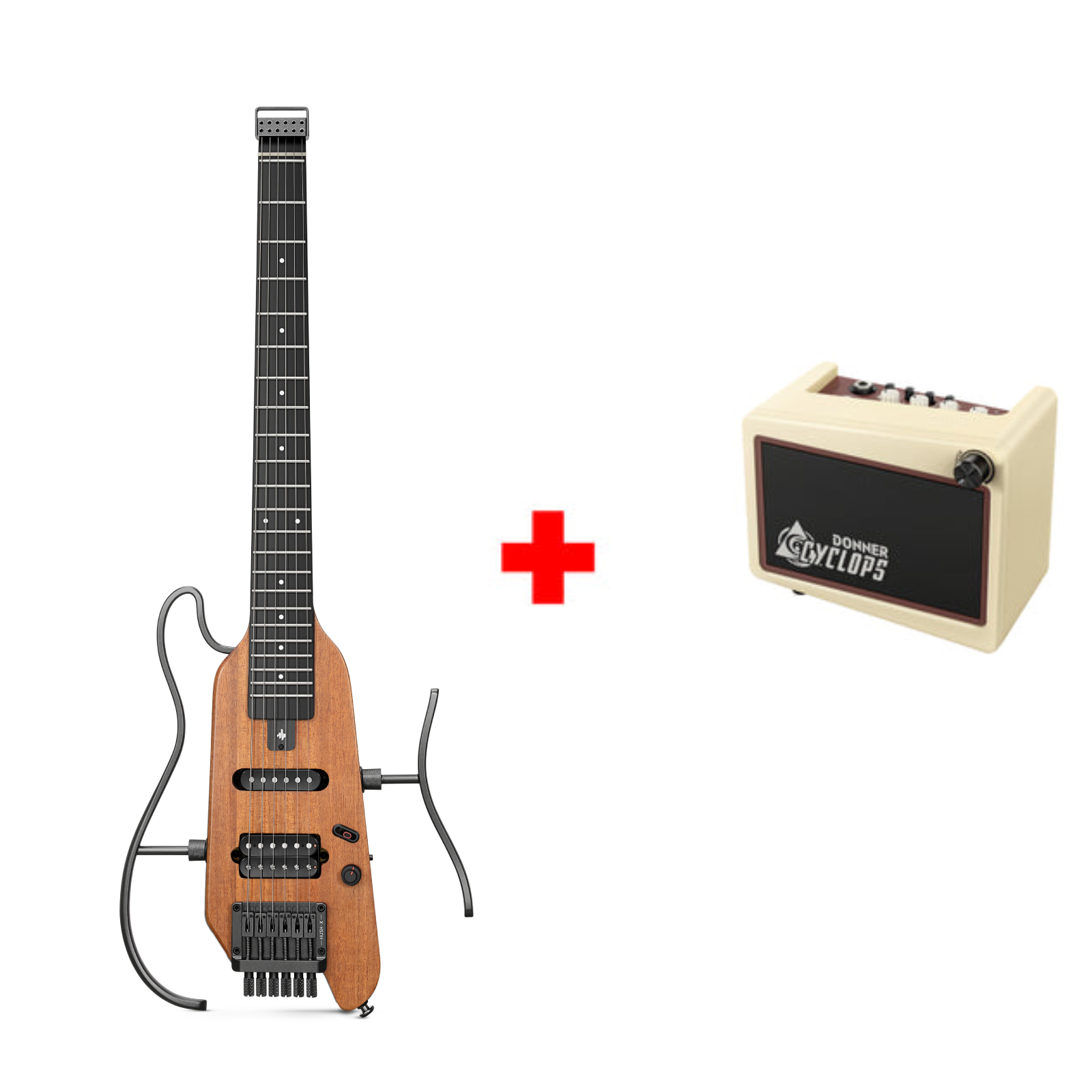 Donner HUSH™ X Electric Guitar-Natural##