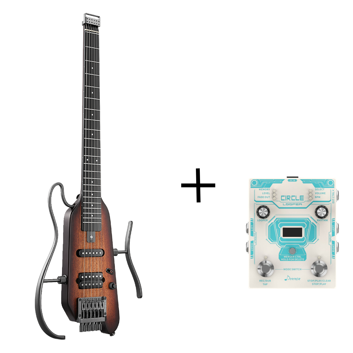 【OPEN BOX】Donner HUSH X Electric Travel Guitar