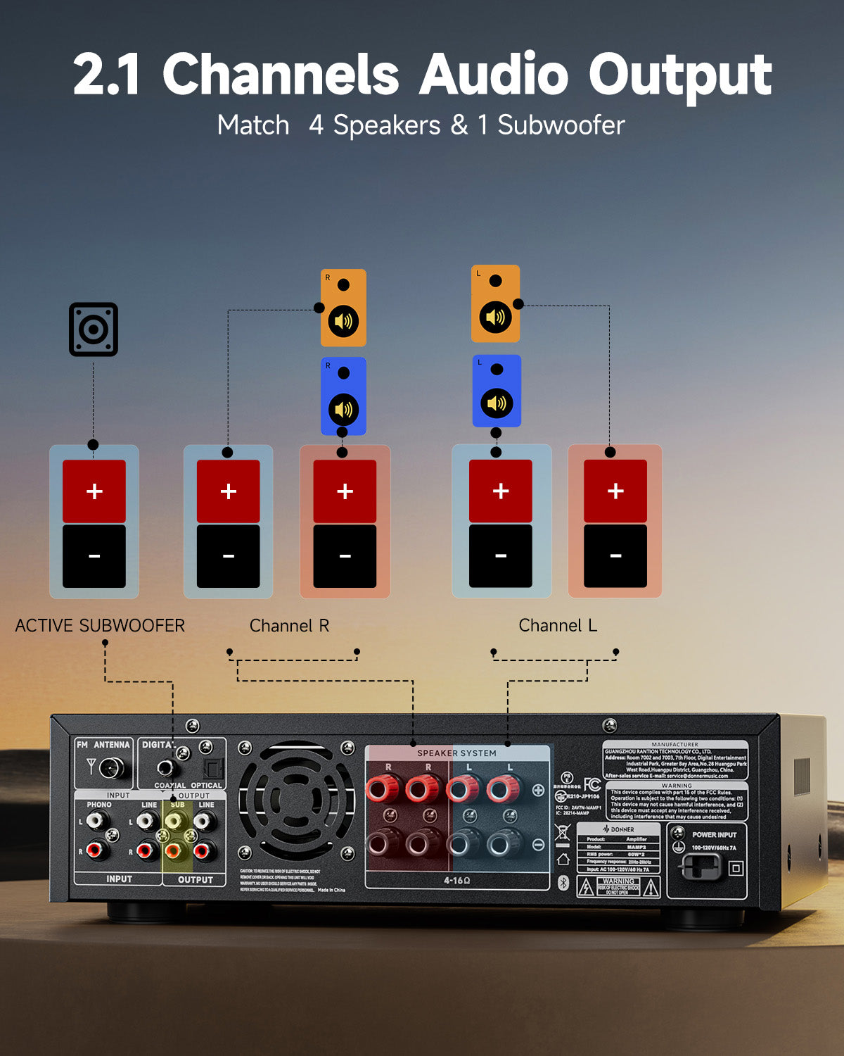 Amplificateur 2 canaux Donner MAMP2