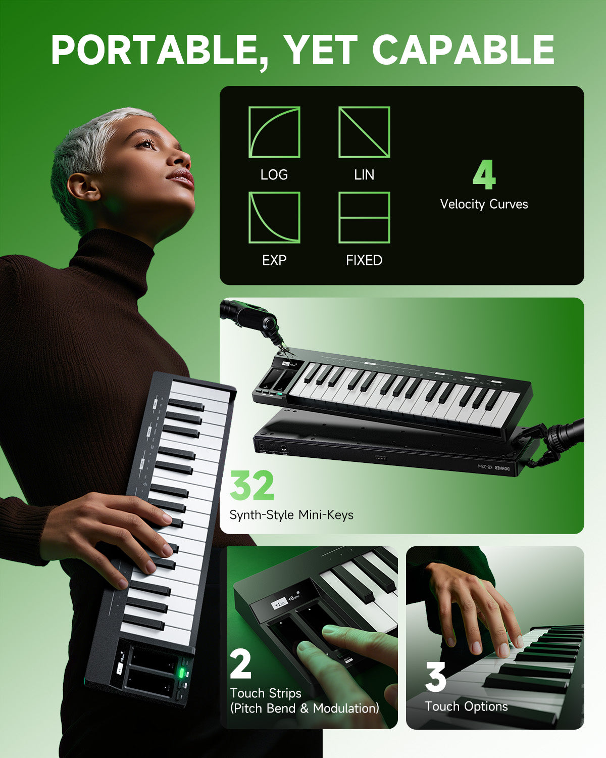 Donner Essential L1 Synthesizer + KB-32M Keyboard-KB-32M##