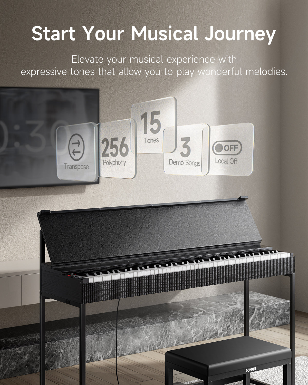【PRE-SALE】Donner OURA™ S300 Home Digital Piano (Will Shipped From 8.31)