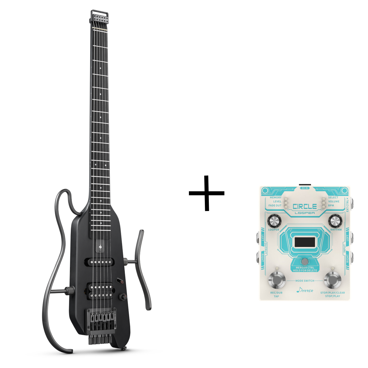 【OPEN BOX】Donner HUSH X Electric Travel Guitar
