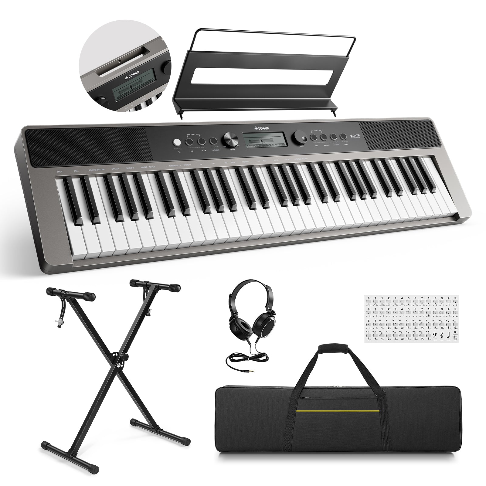 Donner SD-15 61-Key Electronic Keyboard Set