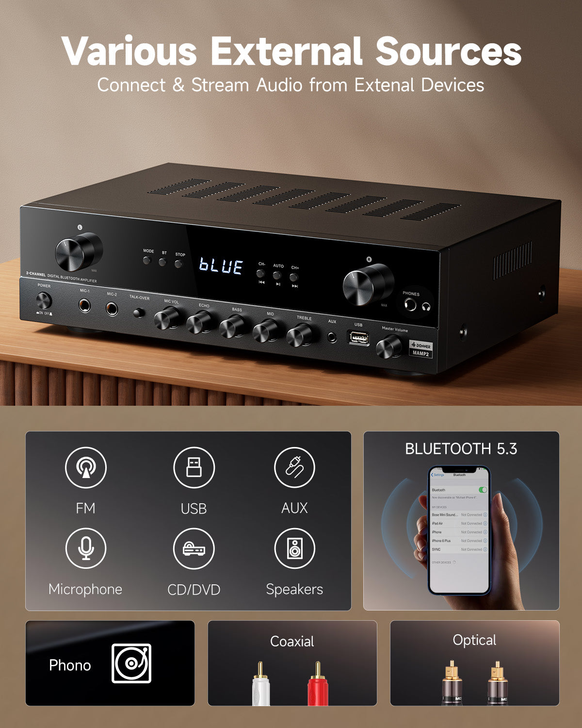 Amplificateur 2 canaux Donner MAMP2