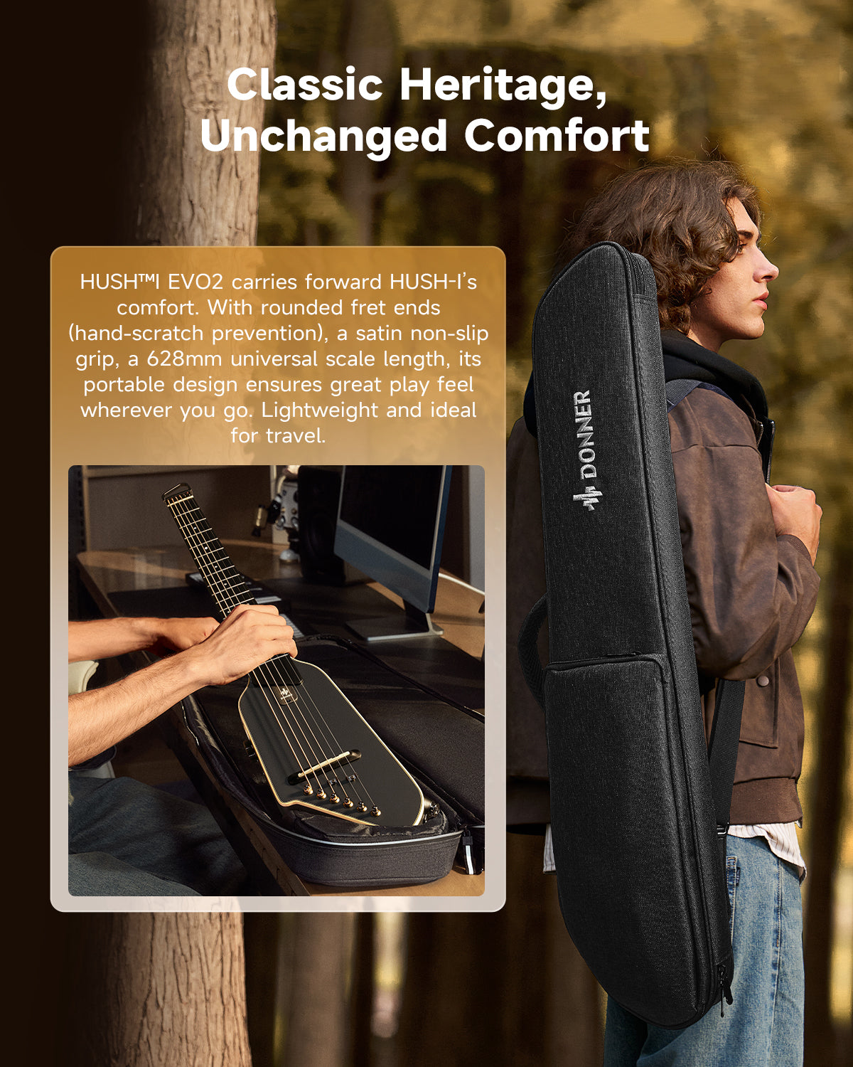 Donner HUSH™ I EVO2 Guitar-Black##