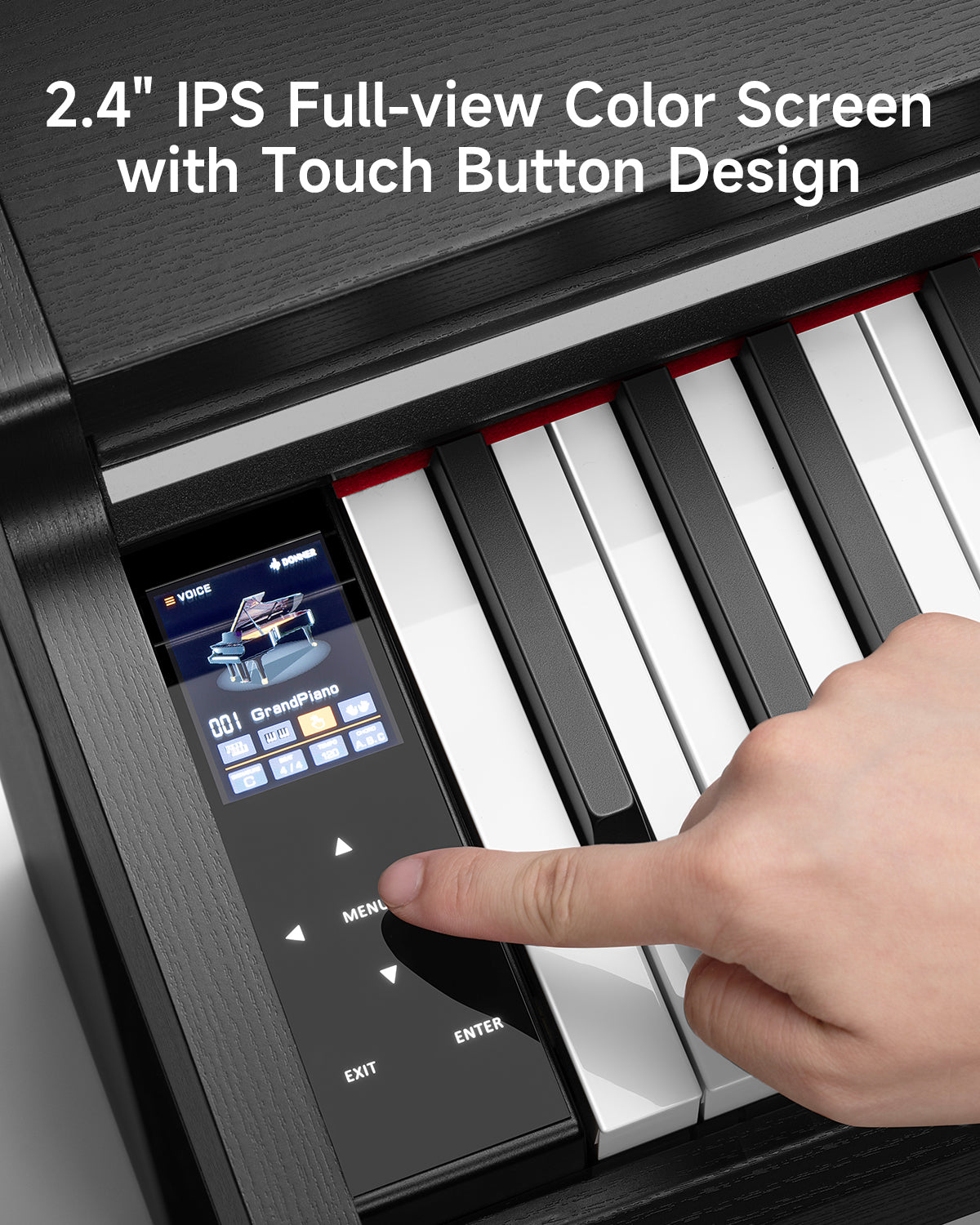 Donner DDP-200 PRO 88 Key Progressive Graded Hammer-Action Weighted Upright Digital Piano-Black##
