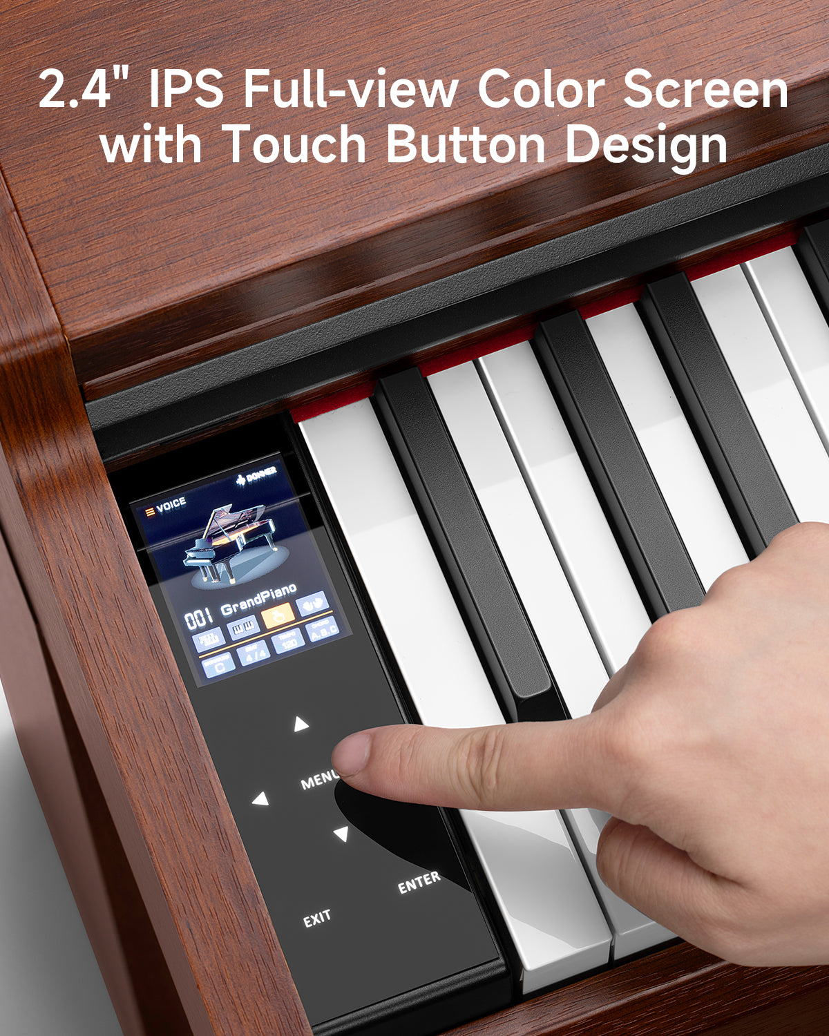 Donner DDP-200 PRO 88 Key Progressive Graded Hammer-Action Weighted Upright Digital Piano-Wood##