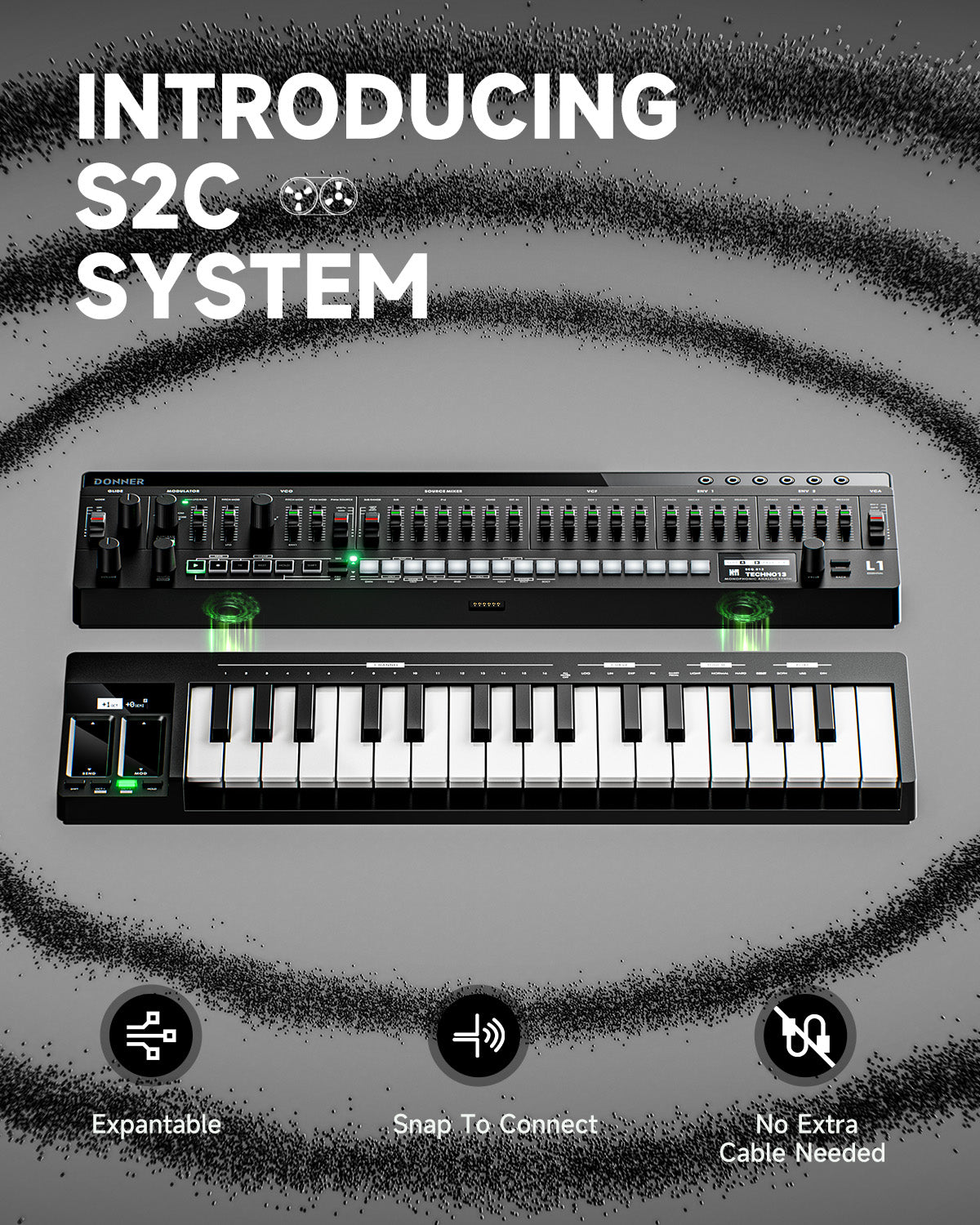 Donner Essential L1 Synthesizer + KB-32M Keyboard