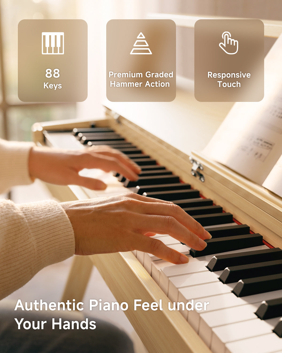 Donner OURA R300 Home Digital Piano-Light Wood##