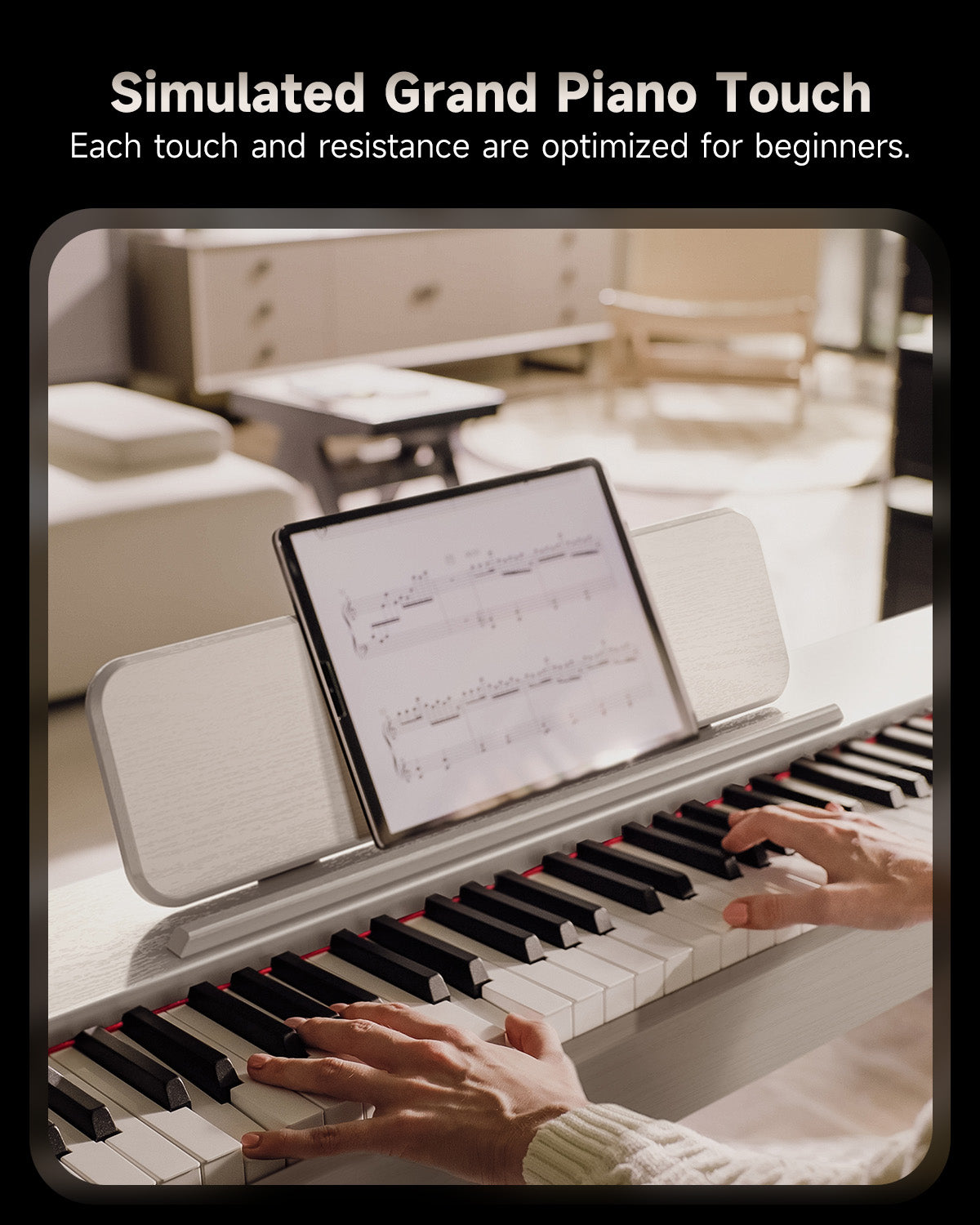 Donner OURA™ S100 88-Key Graded Hammer Action Weighted Digital Piano-White##