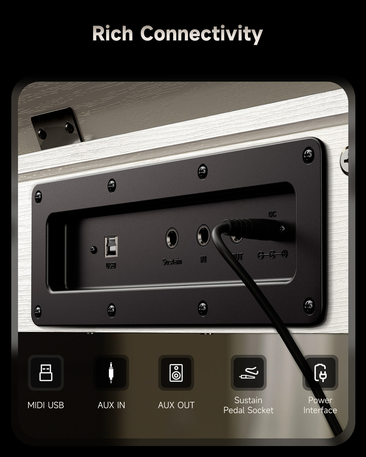 Donner OURA™ S100 88-Key Graded Hammer Action Weighted Digital Piano-White##