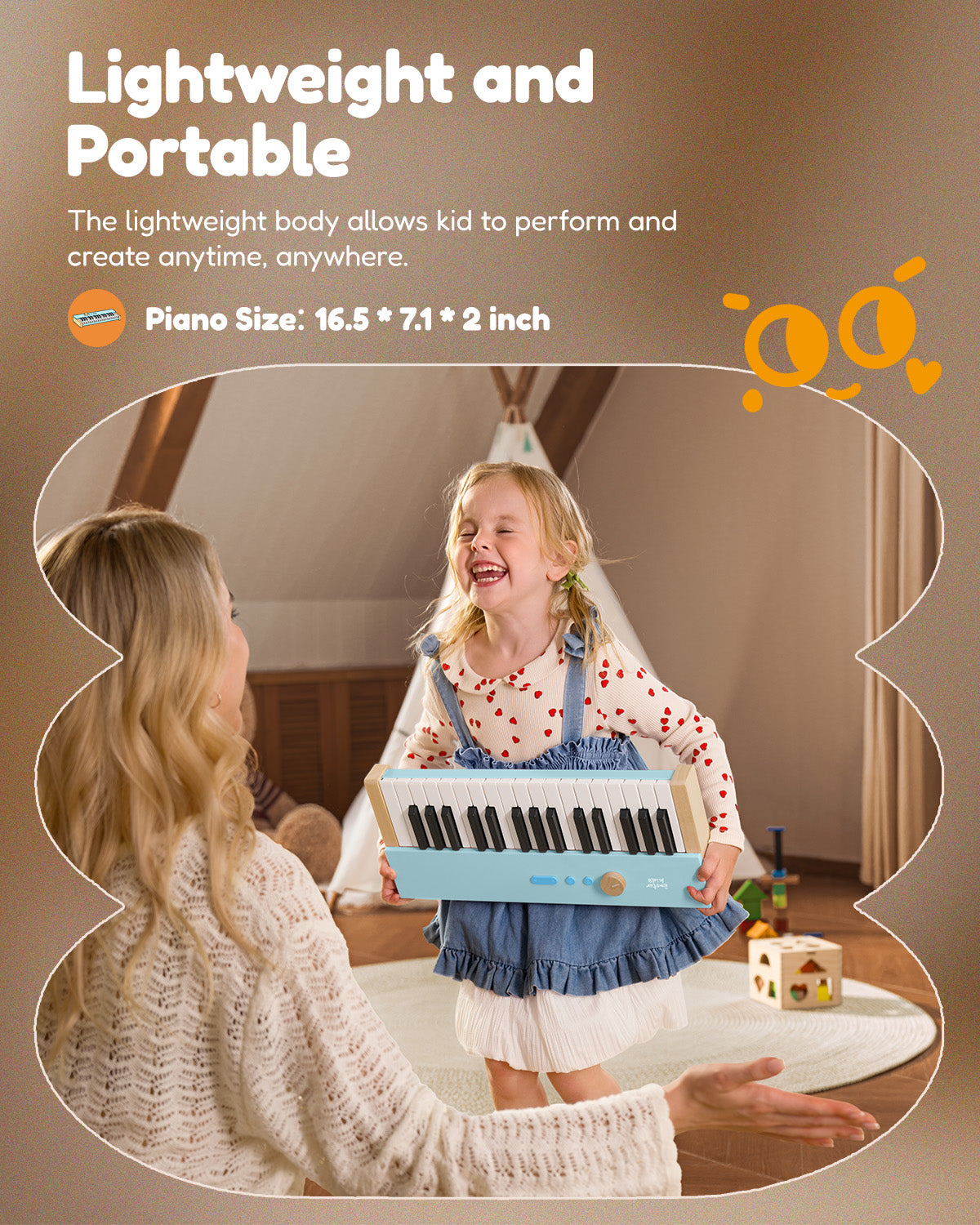 Eastar KIDO V-10 32 Keys Mini Digital Keyboard-Light Blue##