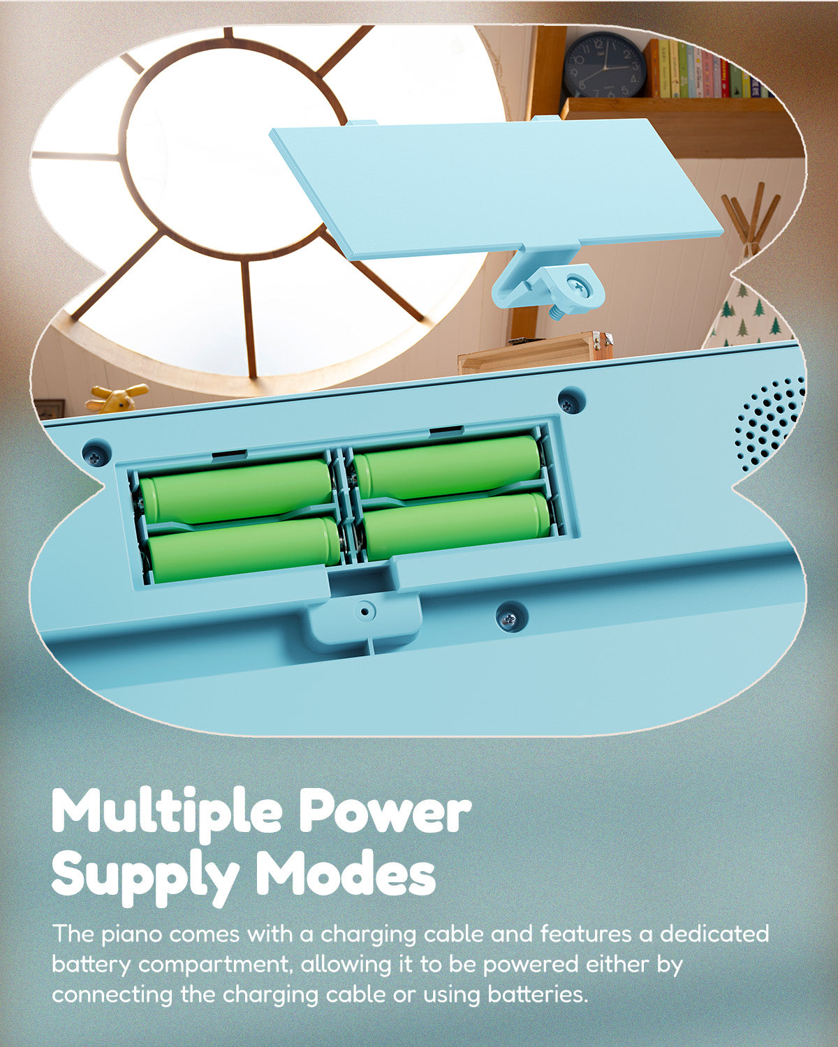 Eastar KIDO V-10 32 Keys Mini Digital Keyboard-Light Blue##