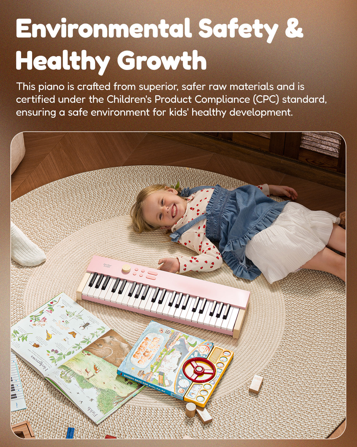 Eastar KIDO V-20 Mini 44 keys Digital Keyboard with Stand-Light Pink##