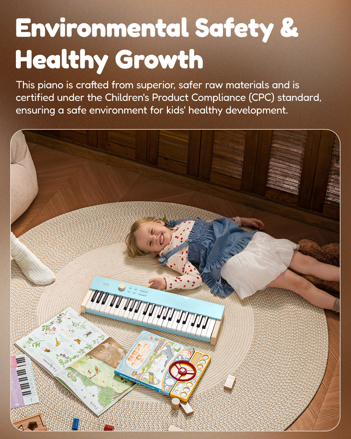 Eastar KIDO V-20 Mini 44 keys Digital Keyboard with Stand-Light Blue##