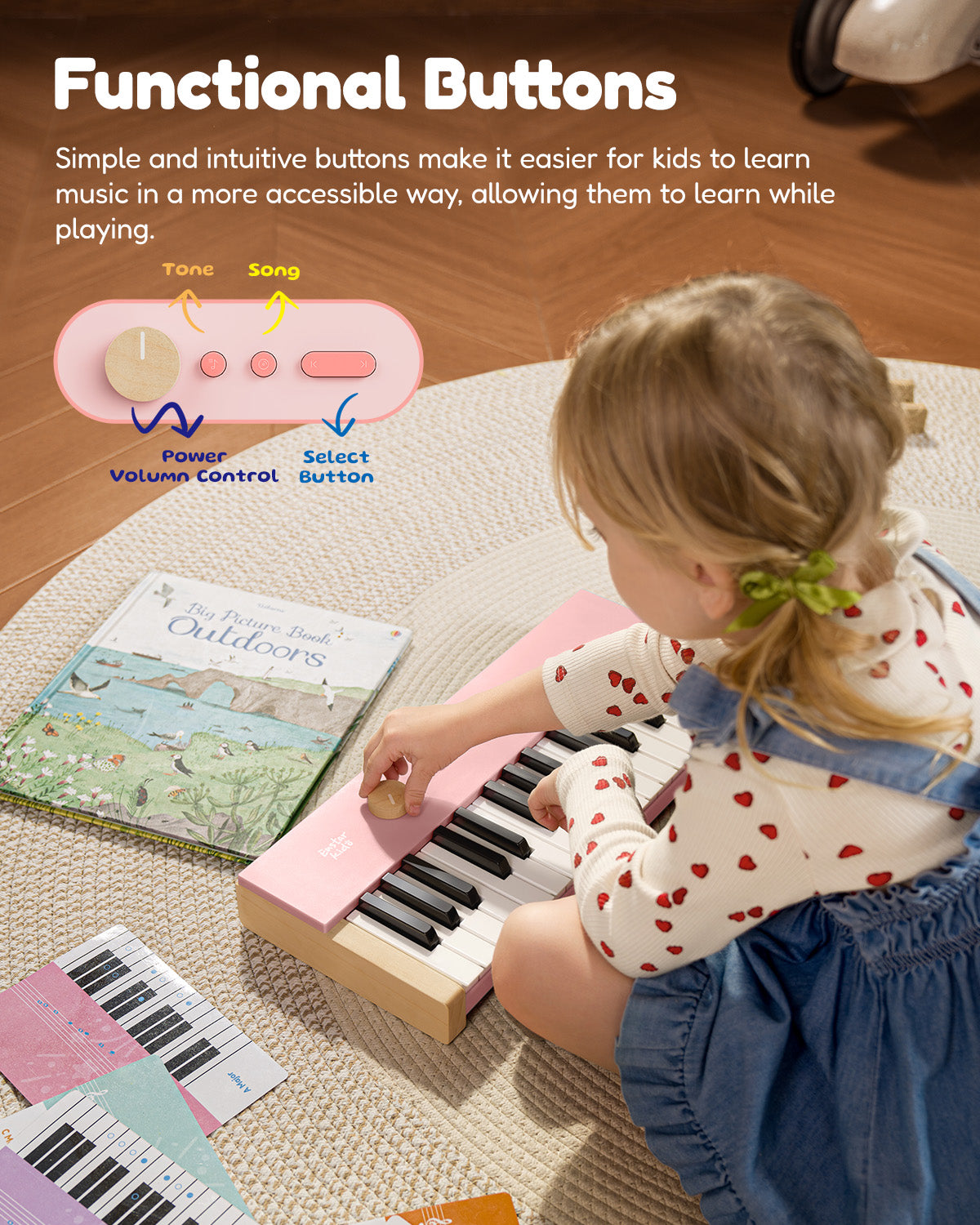 Eastar KIDO V-10 32 Keys Mini Digital Keyboard-Light Pink##