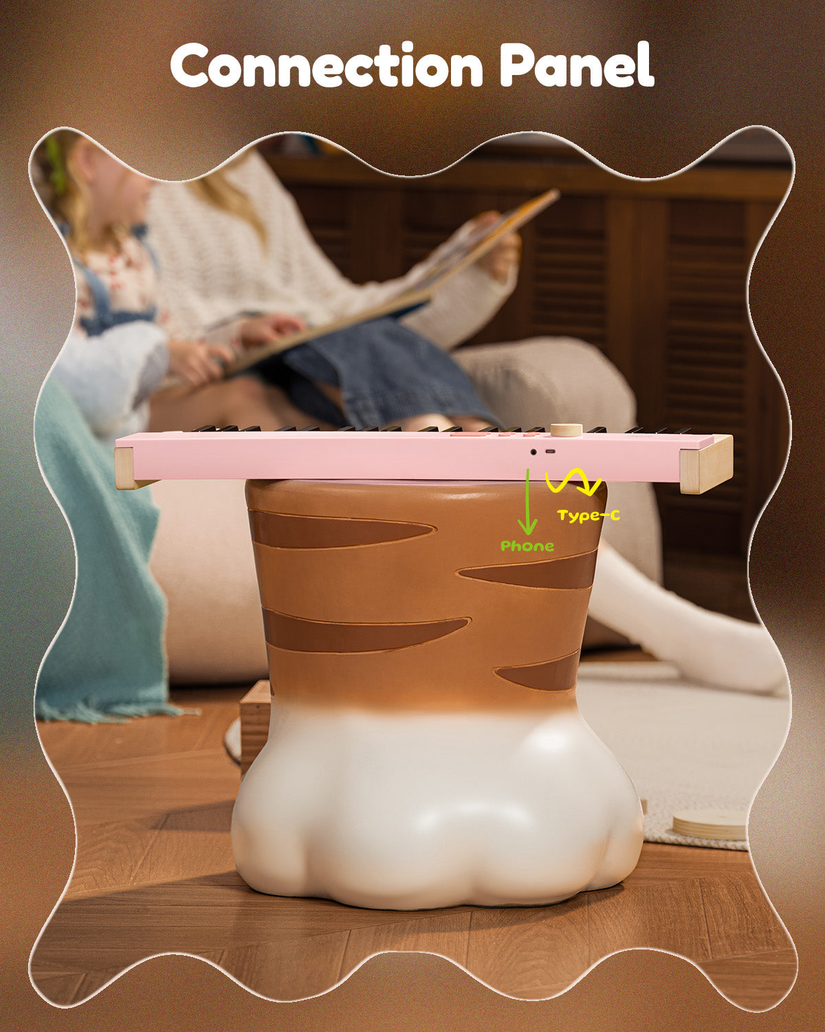 Eastar KIDO V-20 Mini 44 keys Digital Keyboard with Stand-Light Pink##