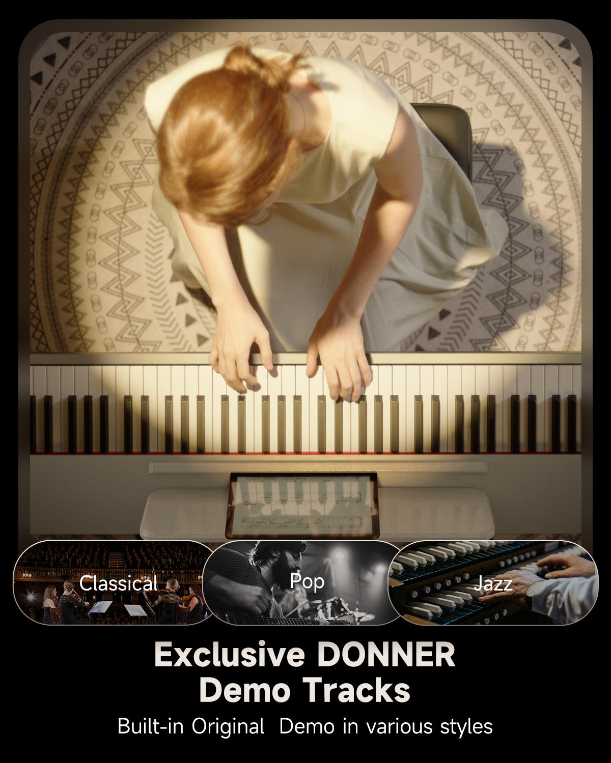 Donner OURA™ S100 88-Key Graded Hammer Action Weighted Digital Piano-White##