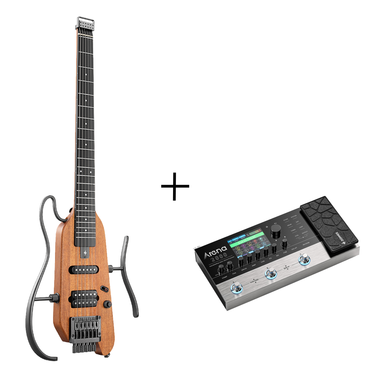 Donner HUSH™ X Electric Guitar-Natural##