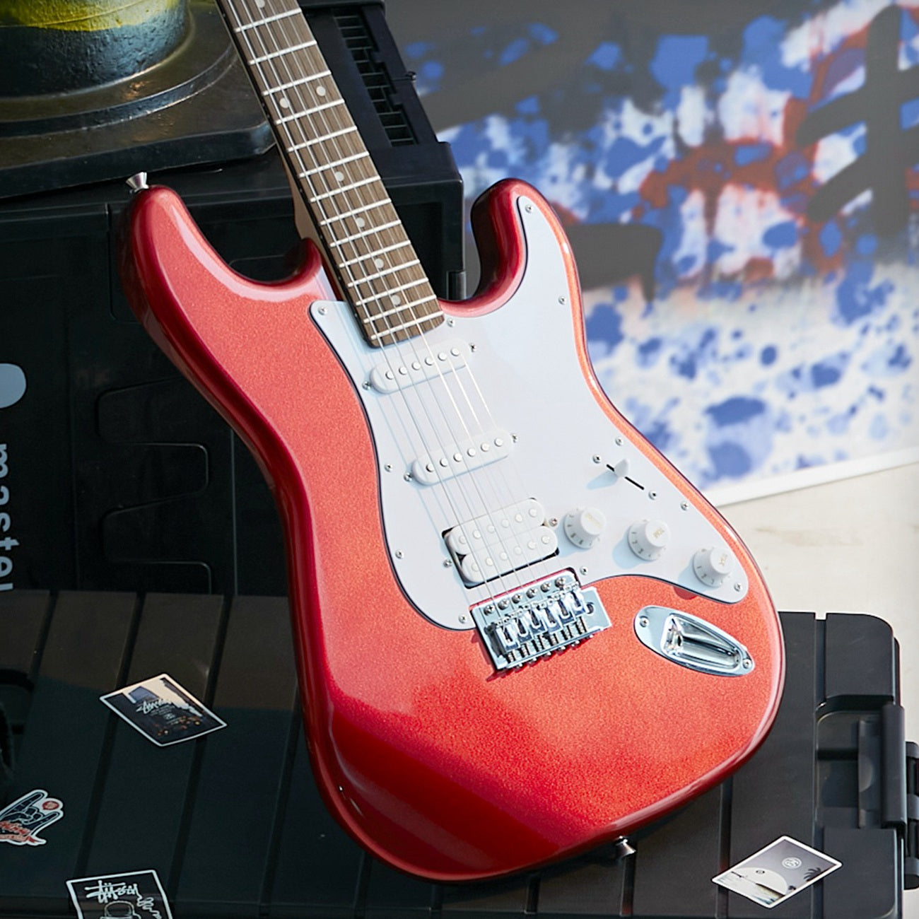 Donner DST-100R Kit de guitare électrique pleine grandeur 39 pouces à corps solide, débutant, avec amplificateur, sac, capo, sangle, corde, accordeur, câble, médiators