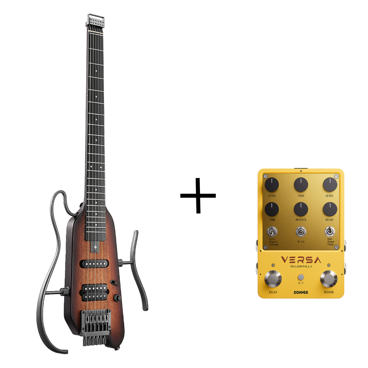 【OPEN BOX】Donner HUSH X Electric Travel Guitar
