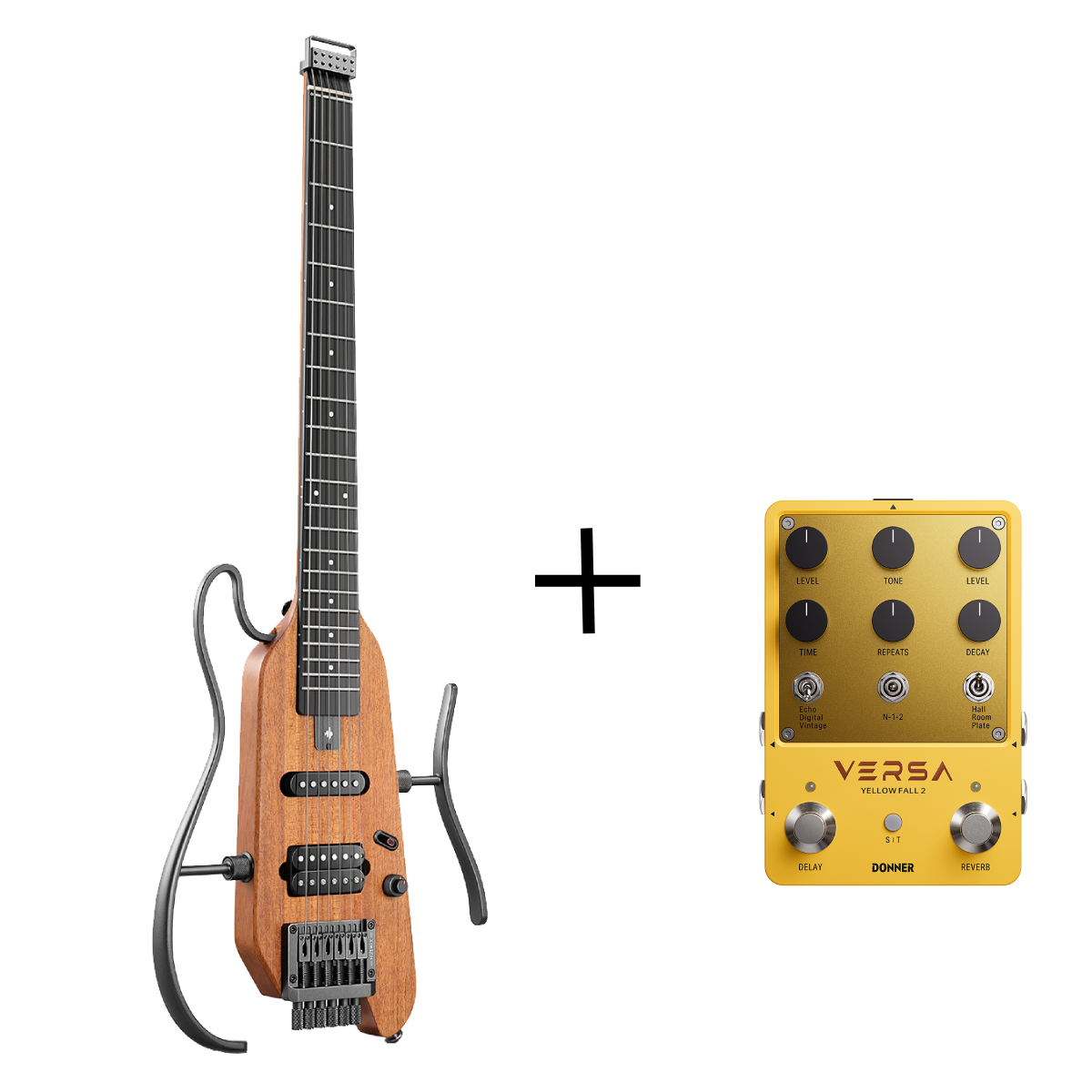 【OPEN BOX】Donner HUSH X Electric Travel Guitar