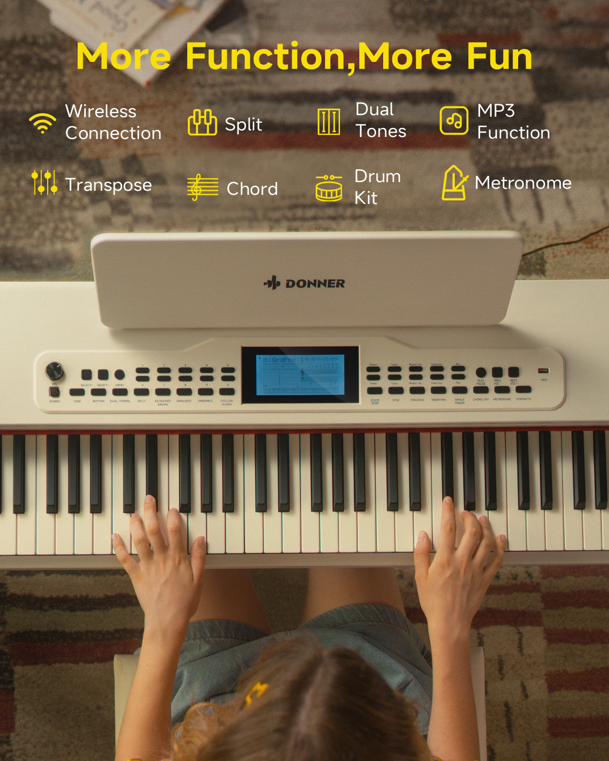 Donner DDP-95 Weighted Digital Piano-White##