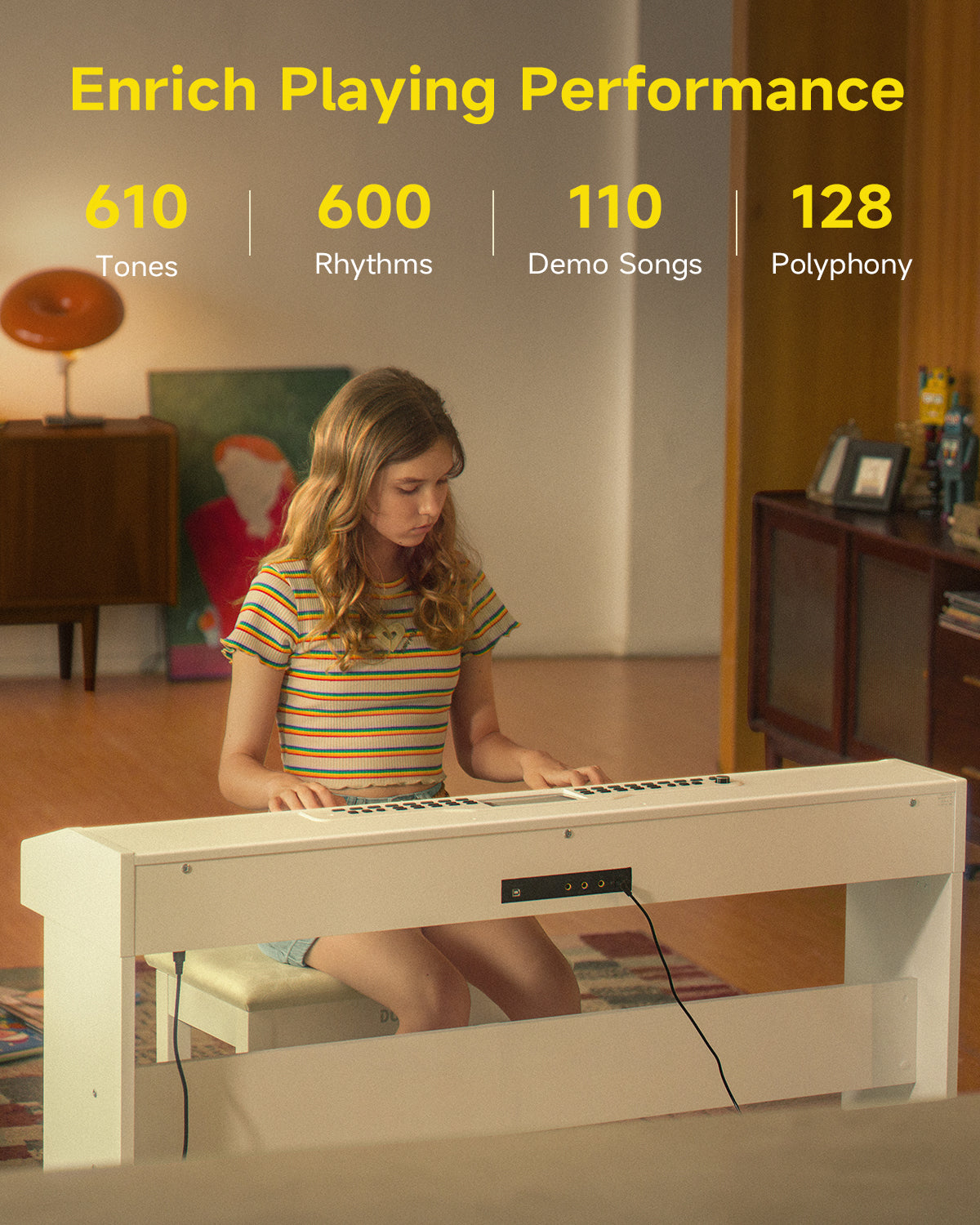Donner DDP-95 Weighted Digital Piano-White##