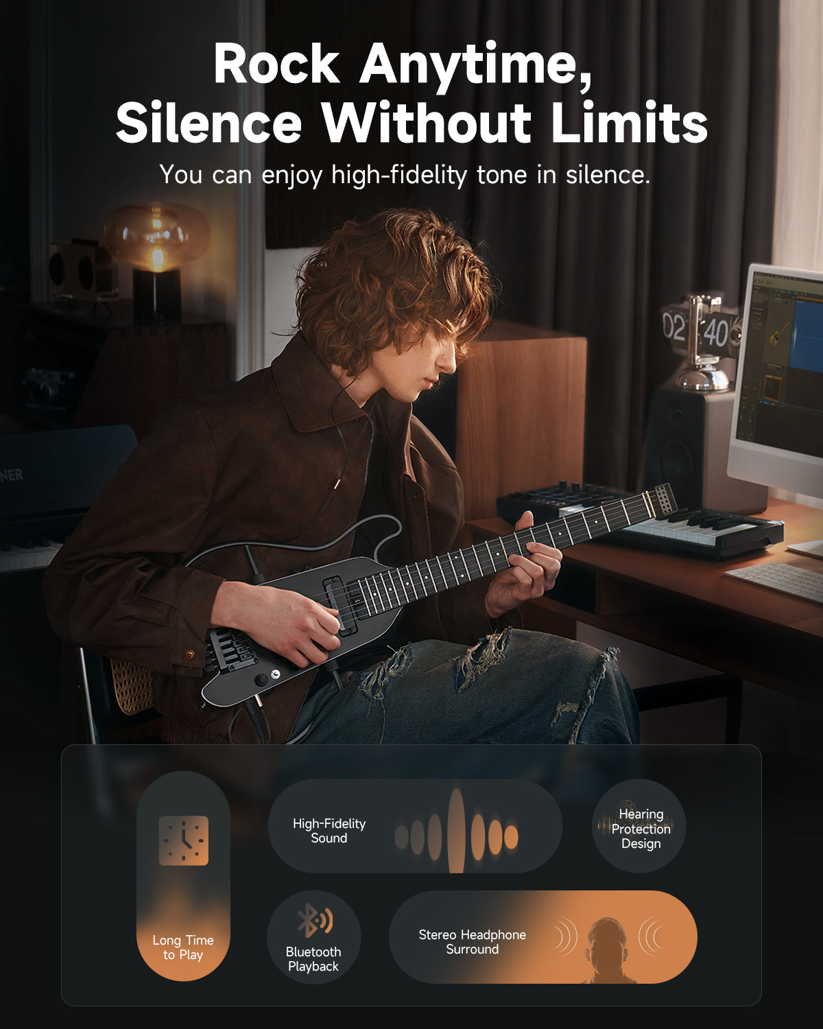 Donner HUSH-X PRO Multi-Effect Travel Guitar Kit