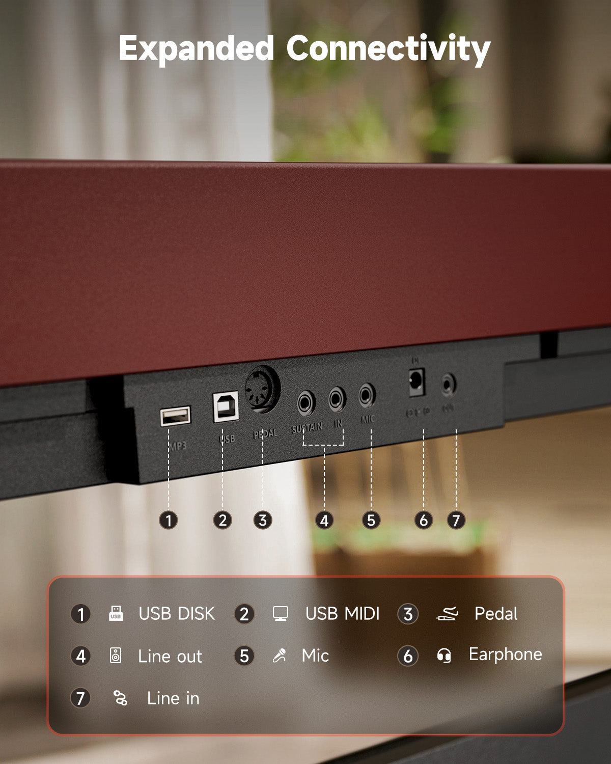 DEP-16 Portable Digital Piano-Piano with Stand RoseWood##