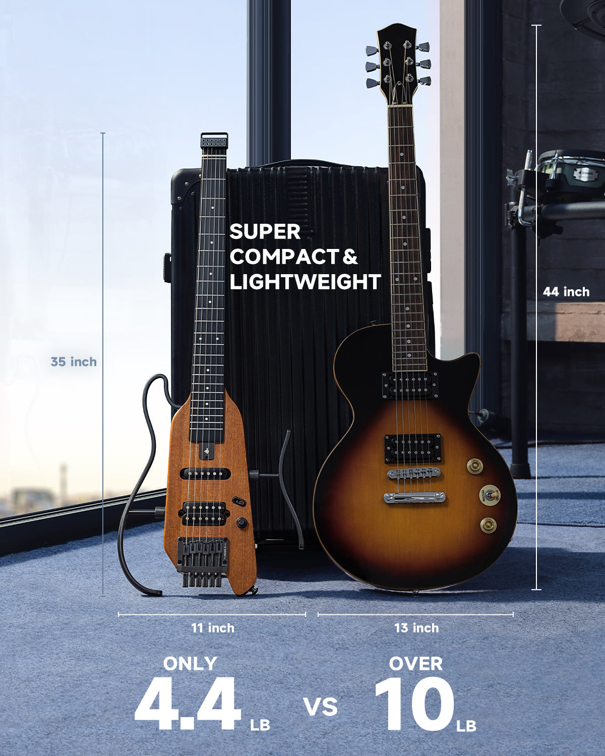 Donner HUSH™ X Electric Guitar-Natural##