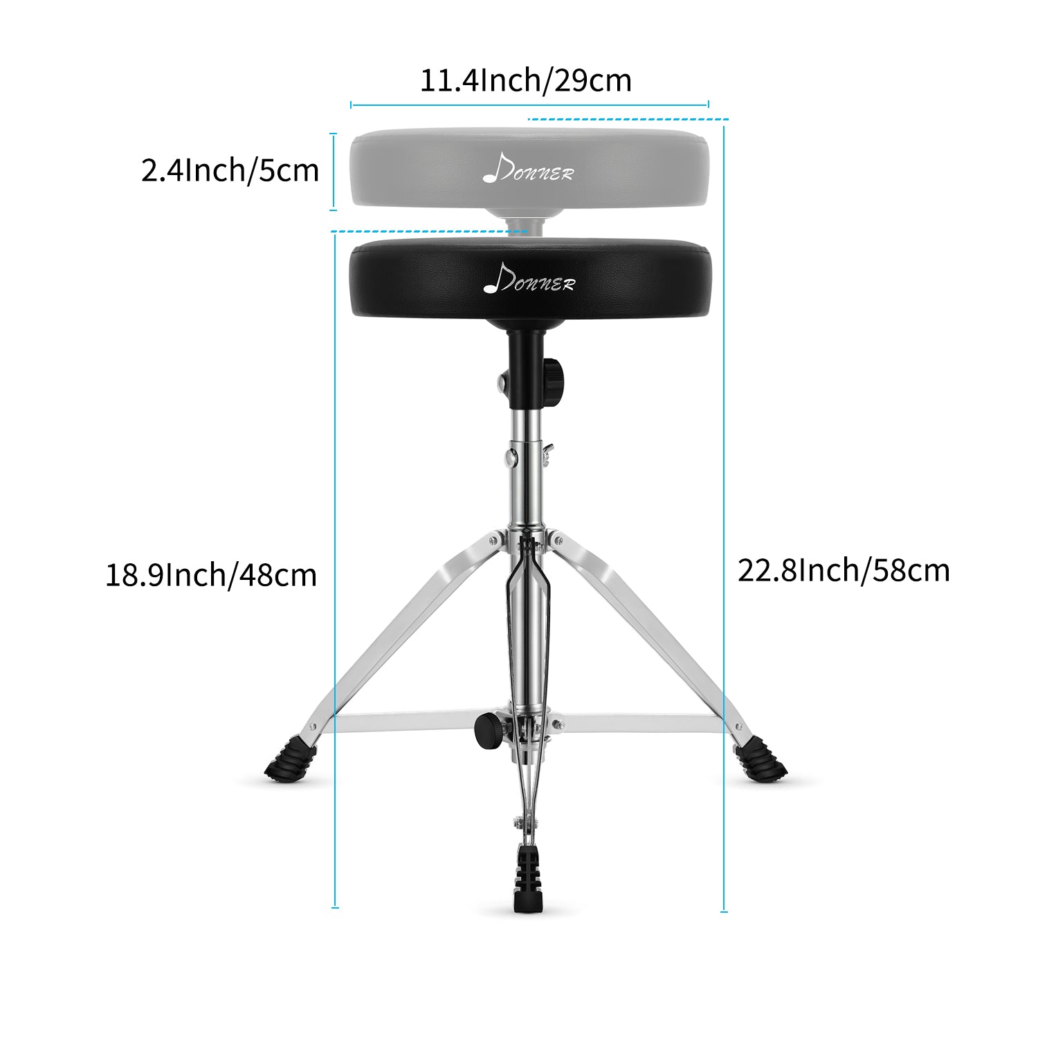 Donner Drum Throne, Padded Drum Seat Portable Height Adjustable for Kids and Adult - Donnerdeal