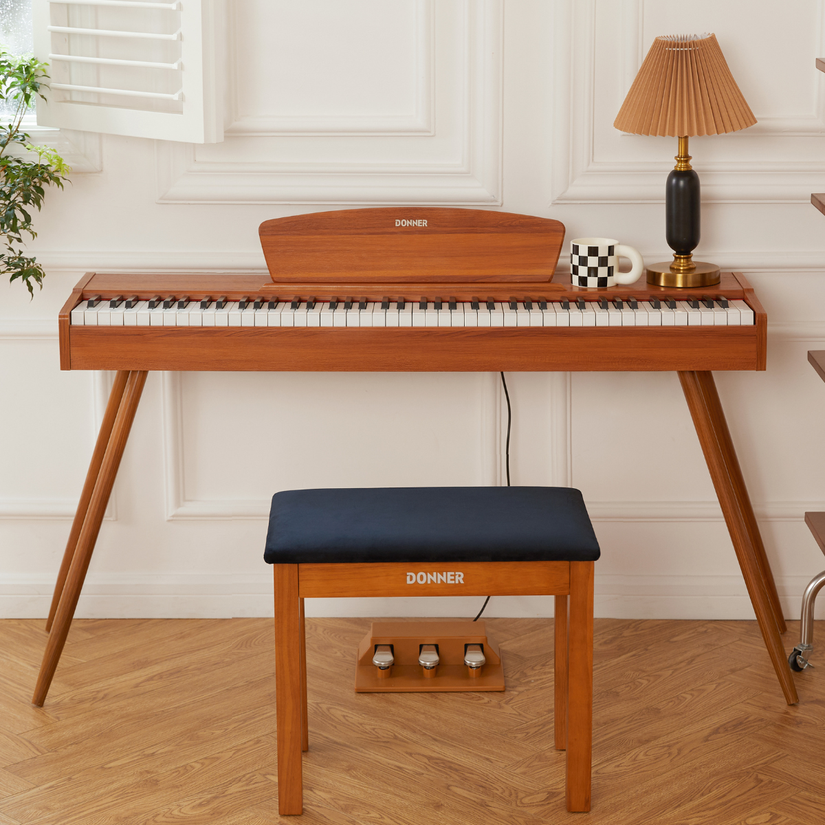 Donner DDP-80 88 Key Wooden Style Home Digital Piano with Weighted Keyboard