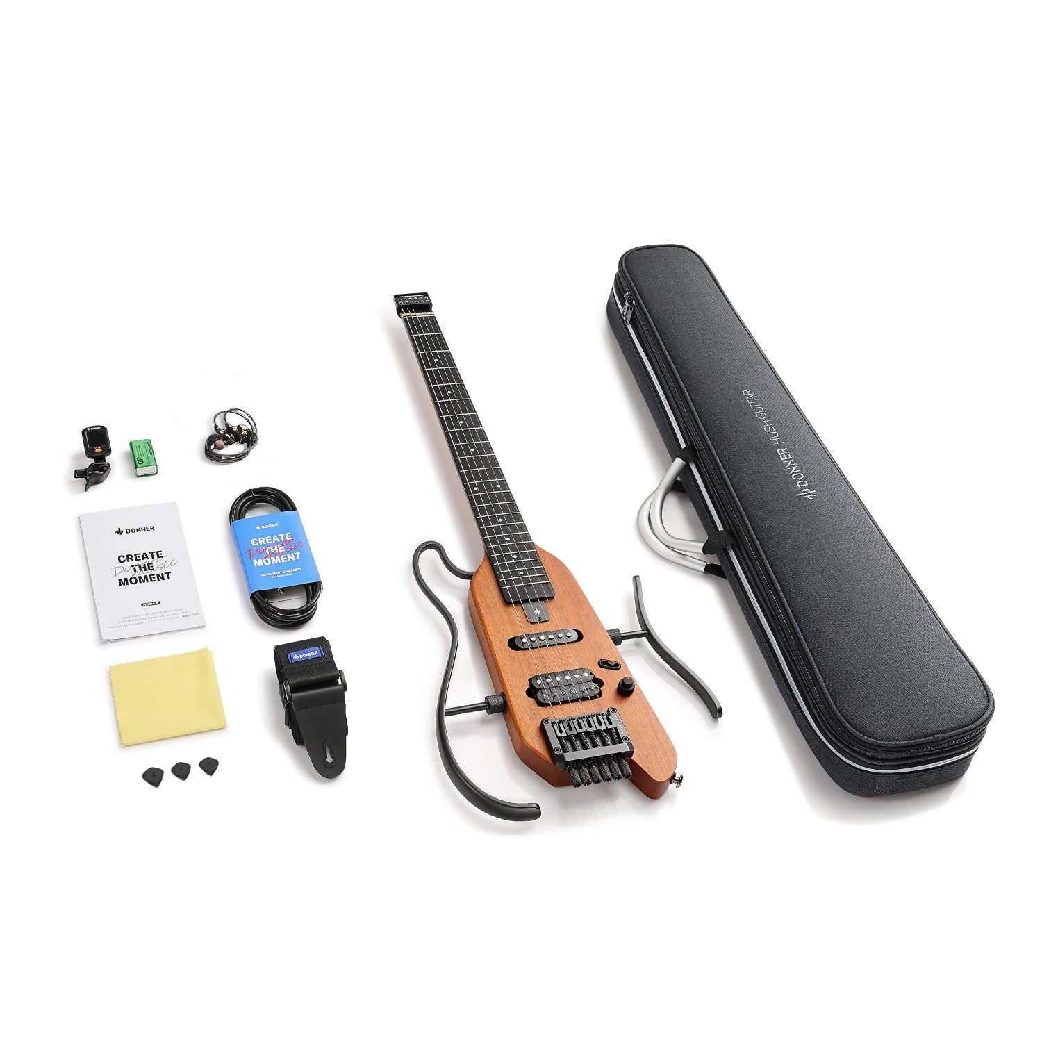 Donner HUSH™ X Electric Guitar-Natural##