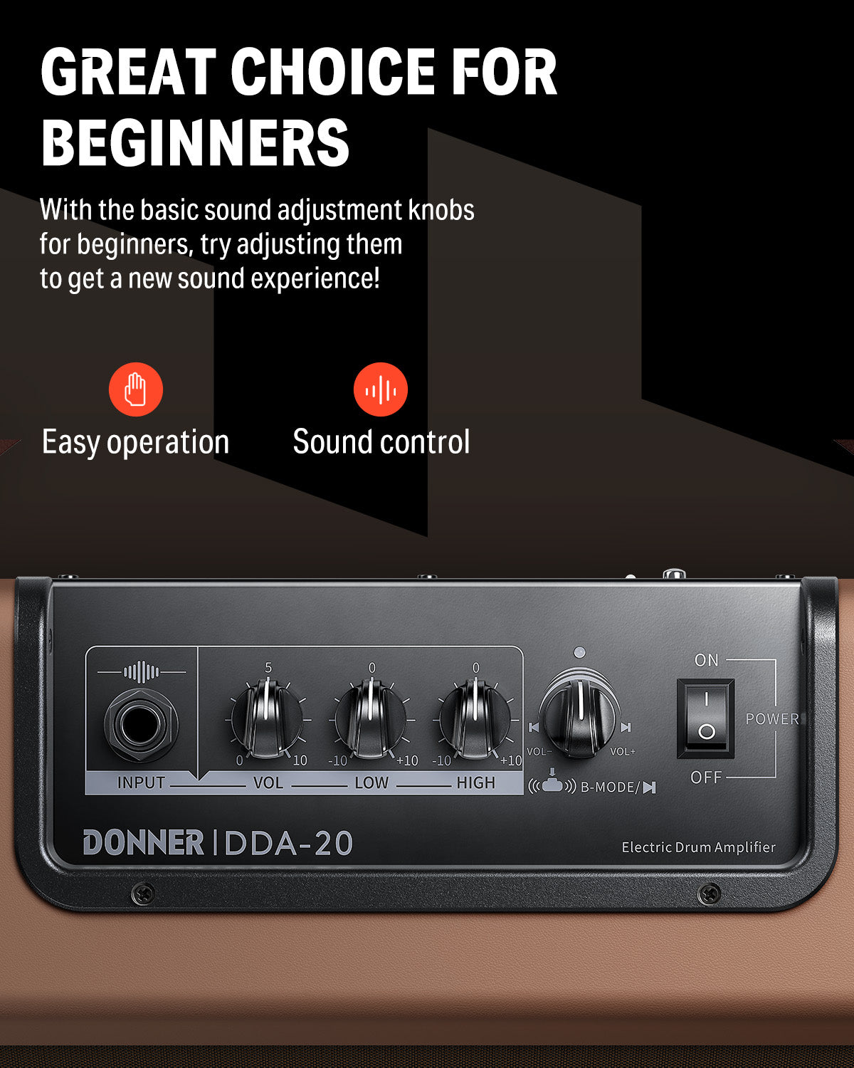 Donner DDA-20 Electric Drum Amplifier-Brown##